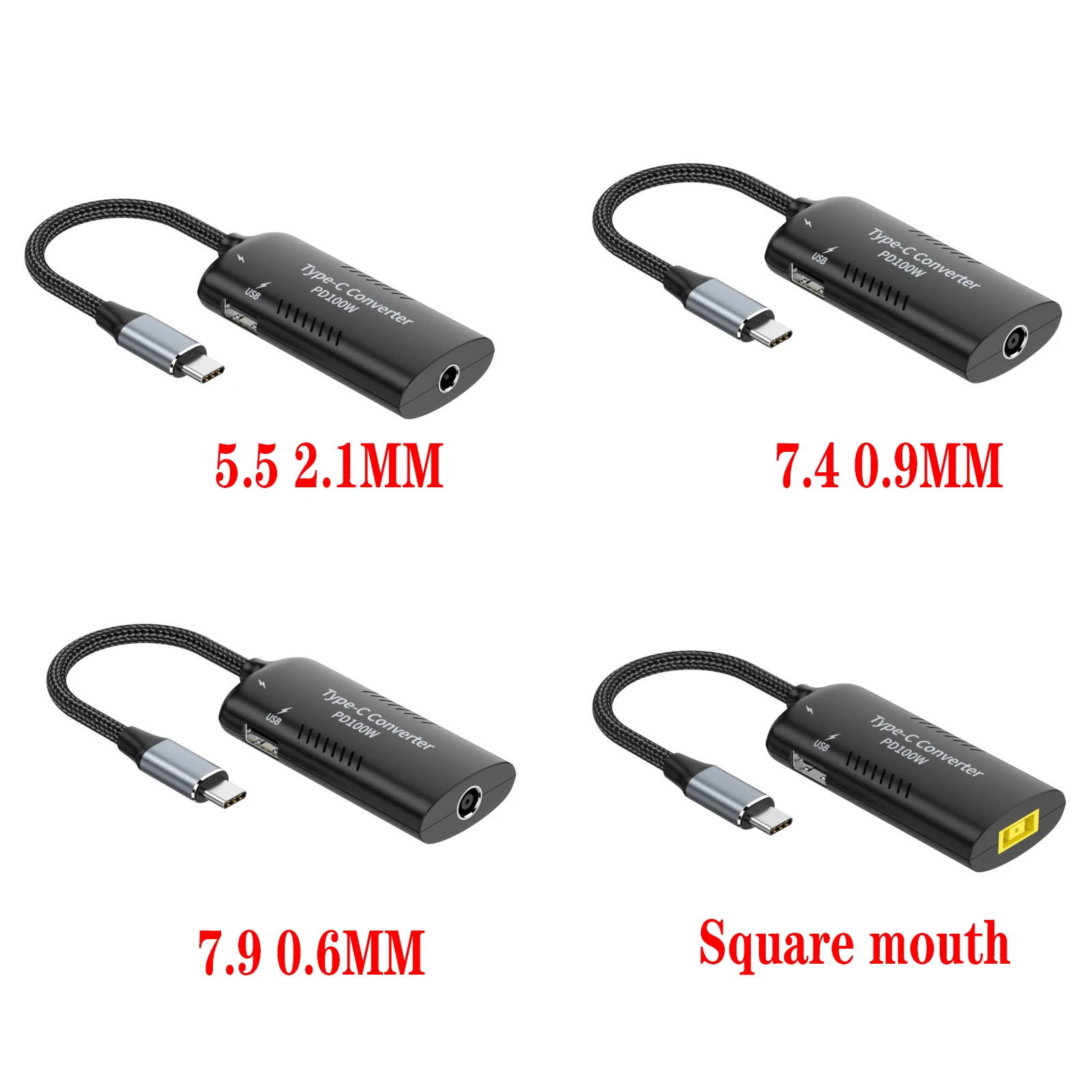 DC7.9 5.5 TO type-c100W DC Square Plug for Laptop Charger USB Type C Power Adapter Converter Fast Laptop Charging Cable Cord