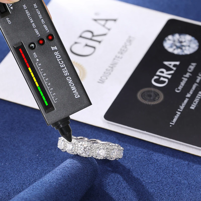 Unisex luxury  Men Ring Moissanite 925 Silver Hip Hop Jewelry Unisex Classic Men Rings Rock Gift