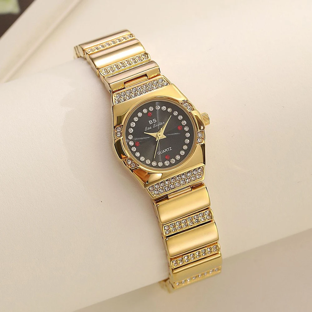 BS Bee Sister Fashion Elegancki damski zegarek Luksusowe damskie zegarki na rękę z okrągłą tarczą Stop Kwarc Wodoodporne zegarki damskie Prezenty