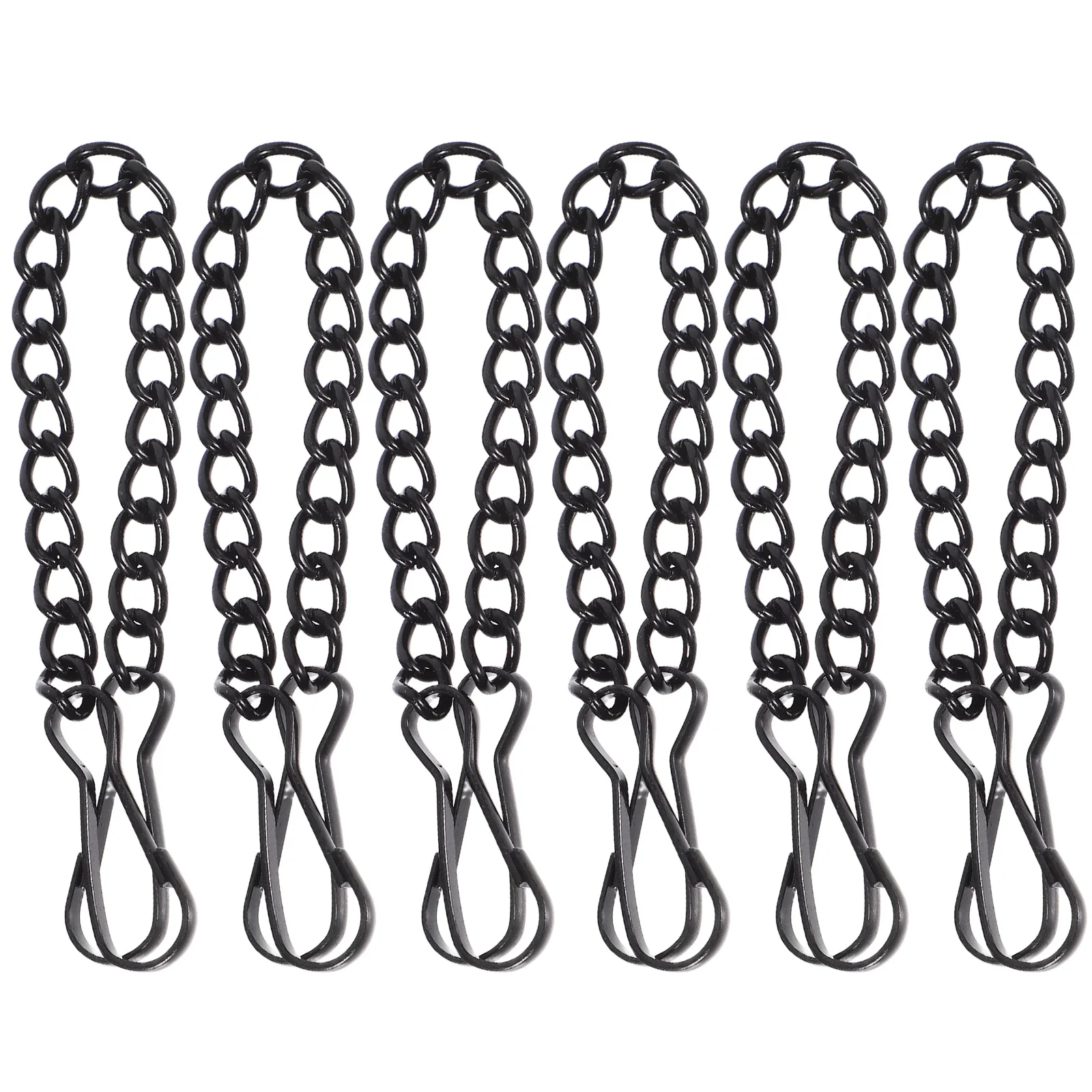 

6Pcs Metal Hanging Chains Door Sign Chains for Fire Safety Picture Hanging Durable Indoor Outdoor Black Chain Iron Chain