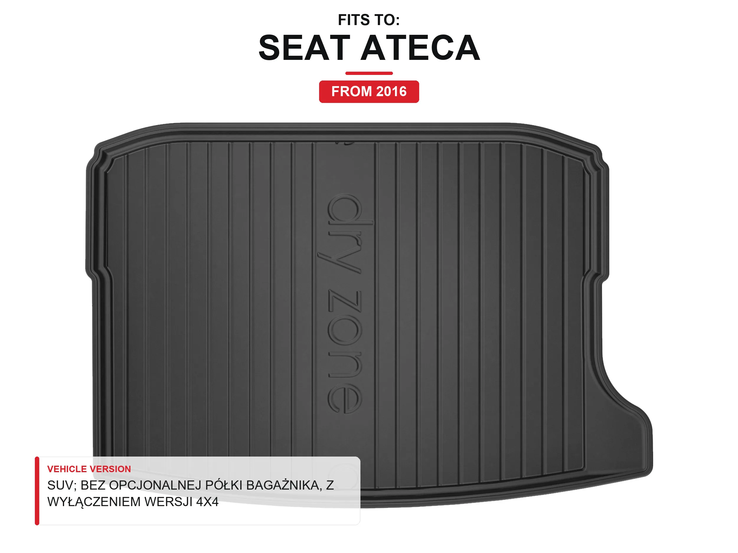Tpe Dryzone kofferbakmat voor: Seat Ateca 2016- SUV