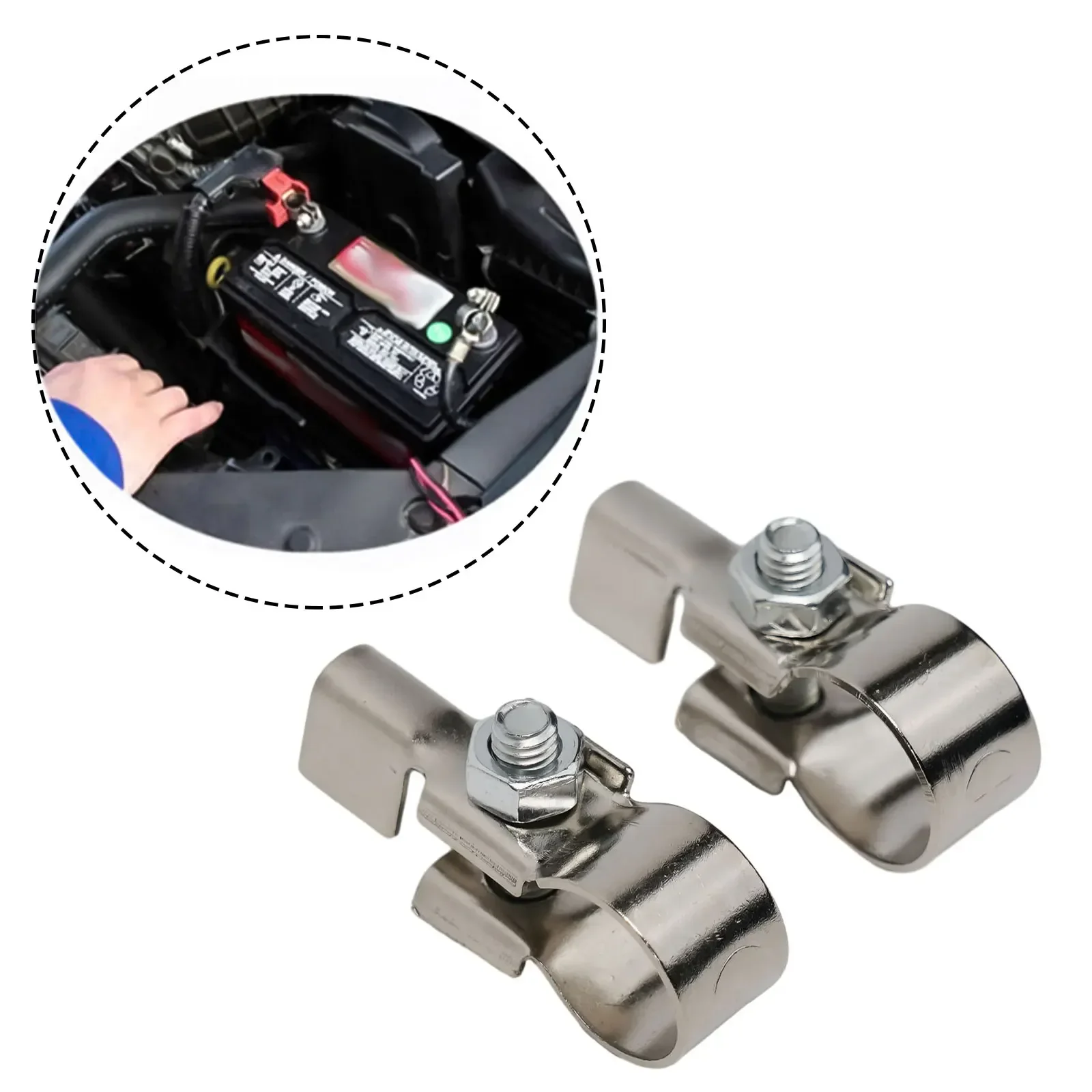 1 Pair Car Battery Termina Auto Battery Cable Pure Copper Terminal Clamp Connector Negative Positive For Car Truck Buse