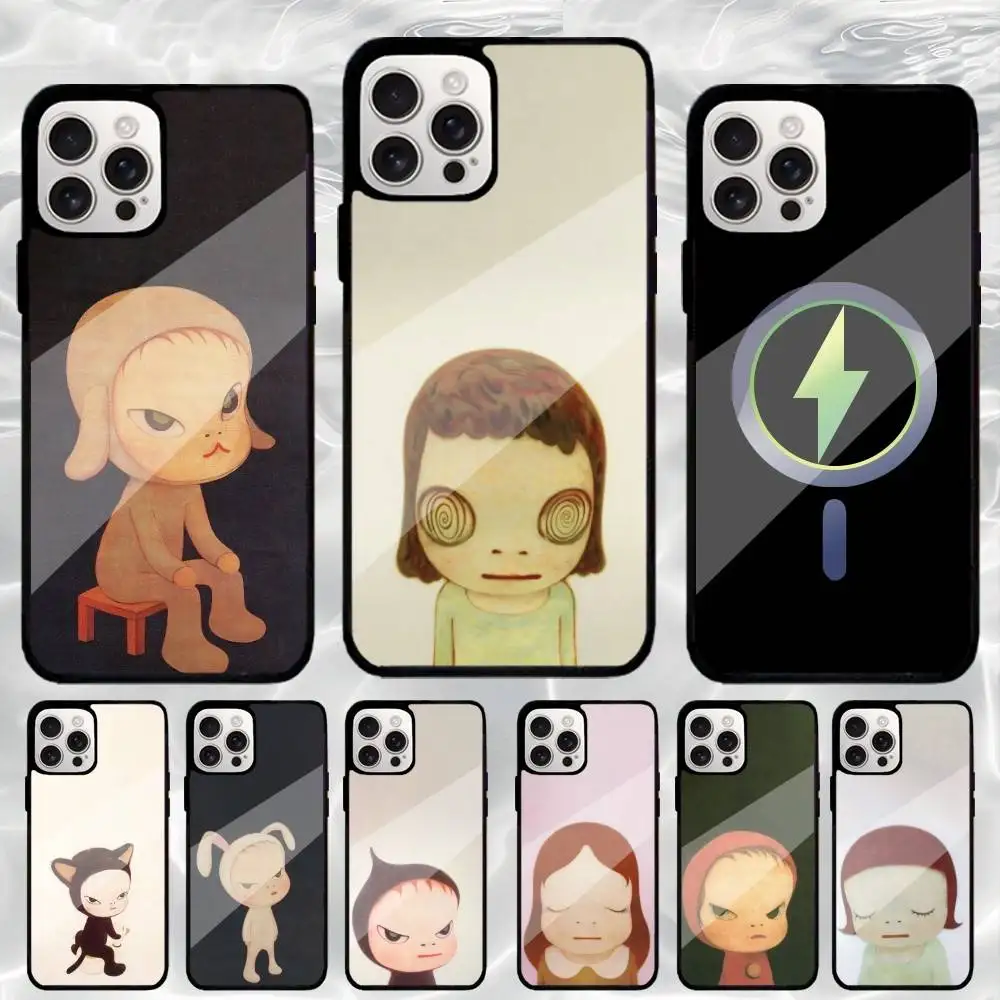 

Y-Yoshitomo N-Nara Art Phone Case For iPhone17,16,15,14,13,12,11 Plus,Pro Max Magnetic Magsafe Wireless Charging