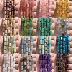 Natural Crystal Stone Column Beads Irregular Agates Jades Tube Quartz Beads For Jewelry Making Necklace DIY Bracelet  6-8x9-12mm