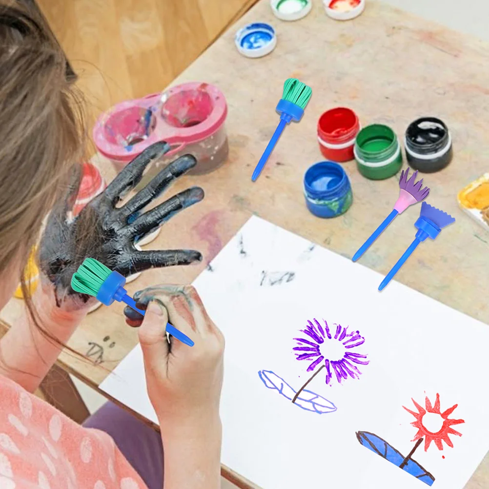 Lot d'éponges à graffiti pour enfant, 30 pièces, outil de dessin, brosse, kit de peinture