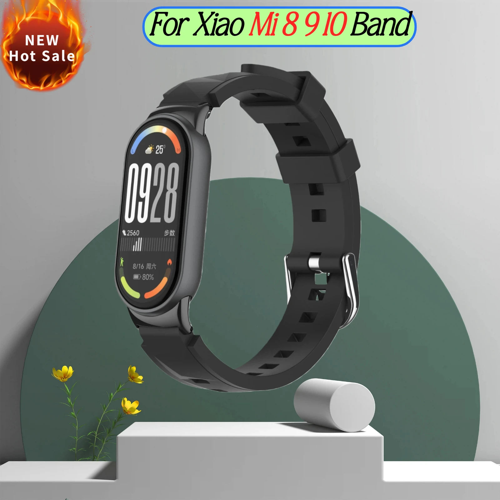 

Silicone Strap for Xiaomi Mi Band 10 Sports Smart Bracelet Wristband Mi Band 8 9 Replacement Band Accessories Belt