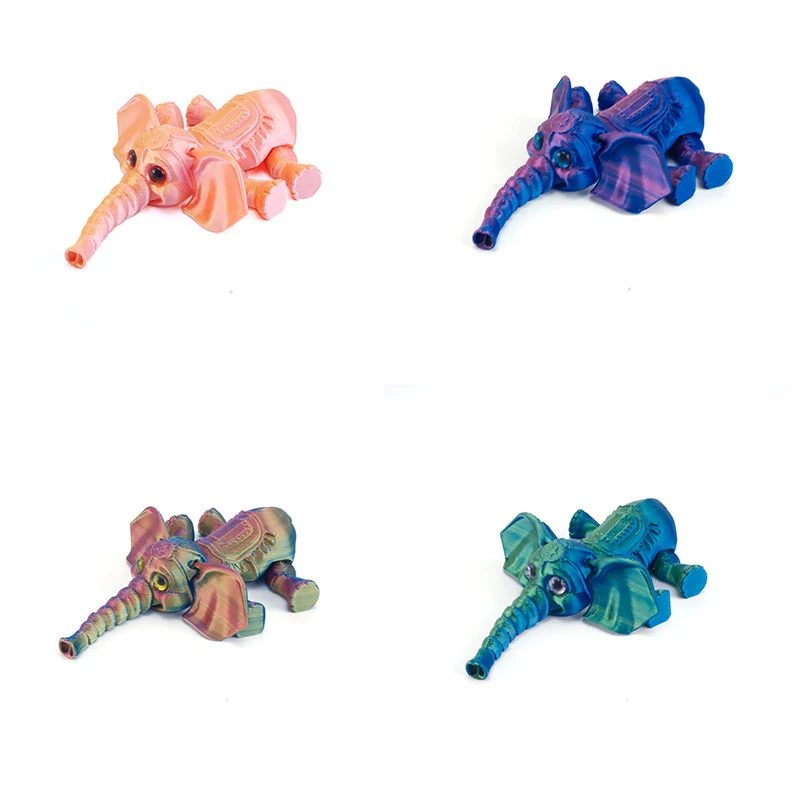 Mooie olifant 3D-printmodel in PLA kinderen desktop versiering cartoon speelgoed unieke collectie aanwezig