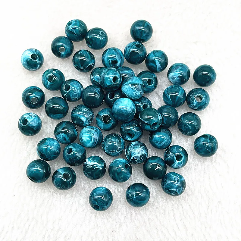 50pcs 8mm Round Acrylic Beads Spacer Loose Beads for Jewelry Making DIY Handmade Bracelet Accessories