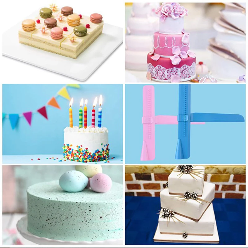 Cake Tools Cake Scraper Fondant Spatulas Adjustable Cake Edge Smoother Cream Decorating DIY Bakeware Tableware Kitchen Cake Too