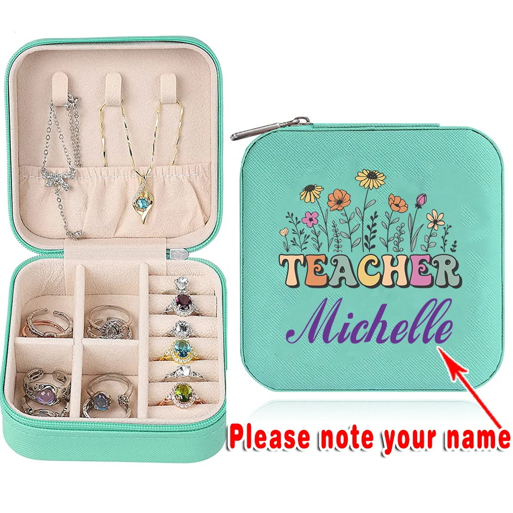 

Персонализированная мини-шкатулка для украшений, портативный маленький дорожный футляр на молнии для хранения серег, ожерелий, колец, простой дизайн.