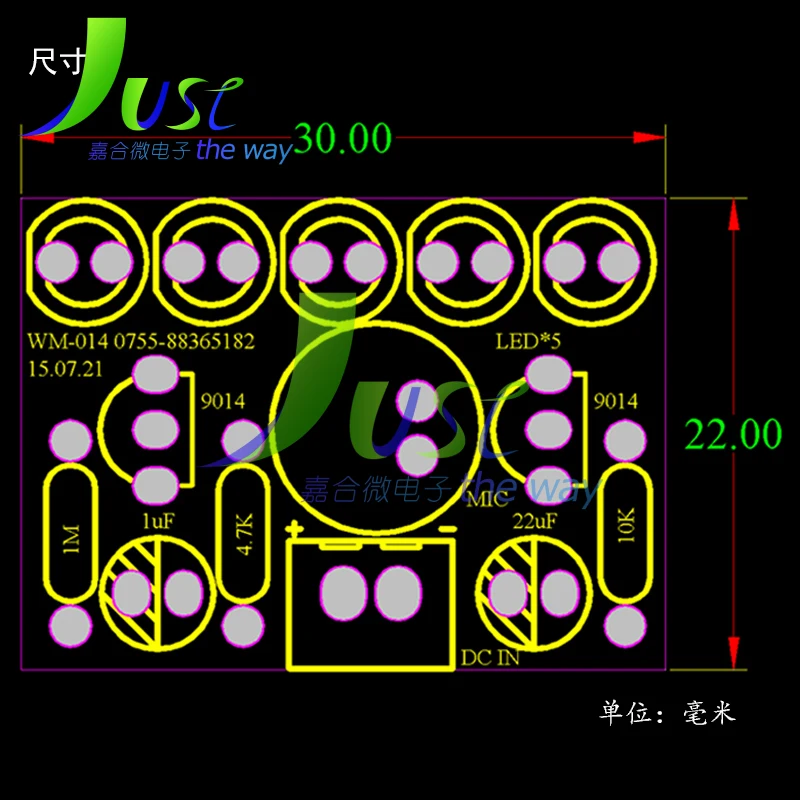 3V-5.5V Voice Activated Control Lamp LED Melody Light Module DIY Electronic Funny Kit Production Suite Learning PCB Laboratory