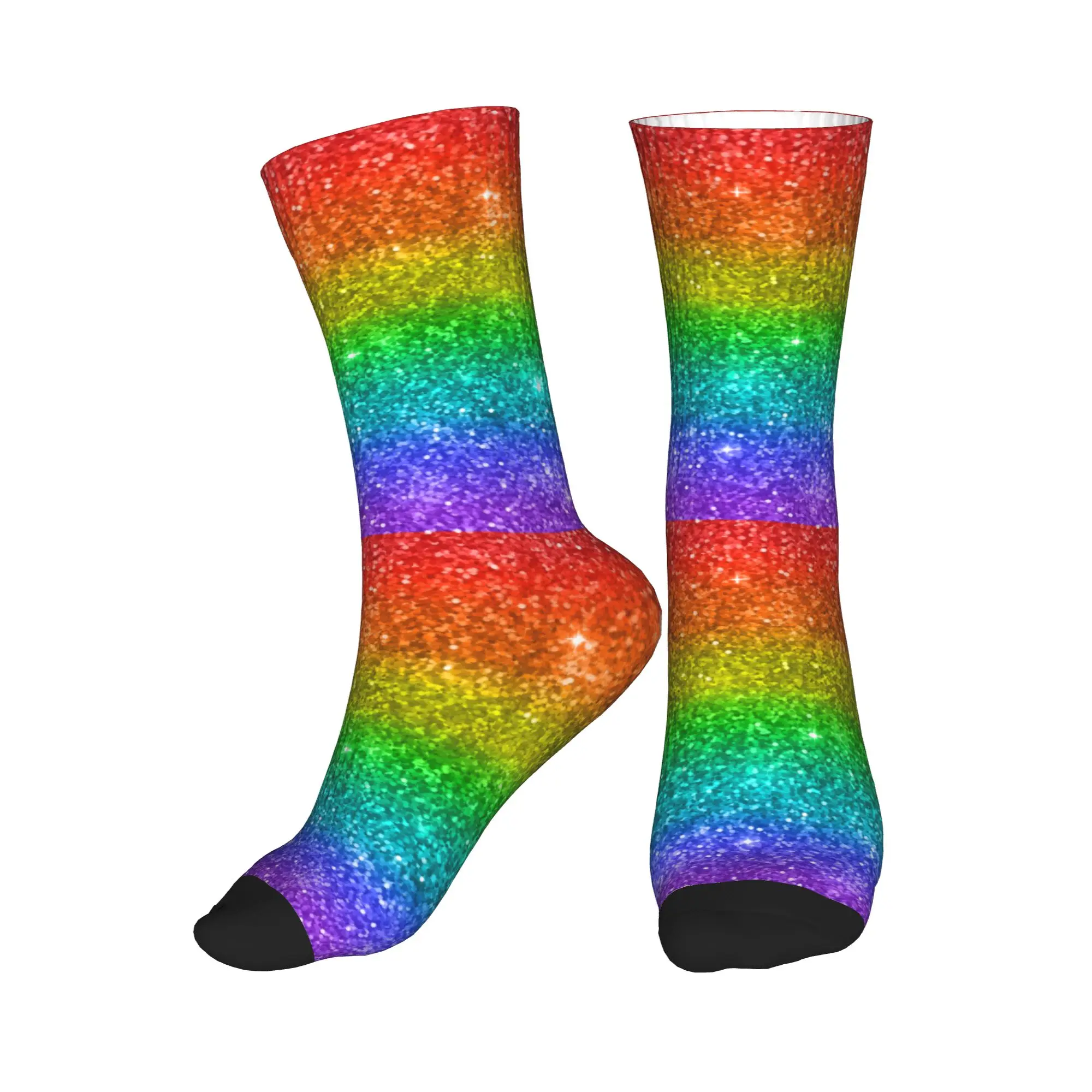 

Носки унисекс с блестками и радужным флагом ЛГБТ для мужчин и женщин, милые носки с 3D-принтом