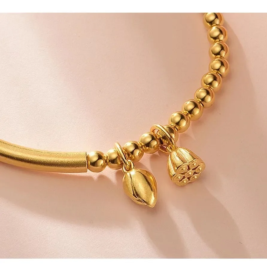 9999 real gold 24K yellow gold Best Puppet Tiancheng Bracelet Women's Elegant Fashion Jewelry