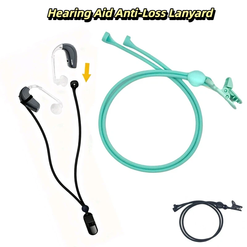 

Silicone Hearing Aid Clip Clamp Rope Elastic Rings Prevent Lost Hearing Aids Fixation Lanyard Clip Holder Anti Loss Rope Senior