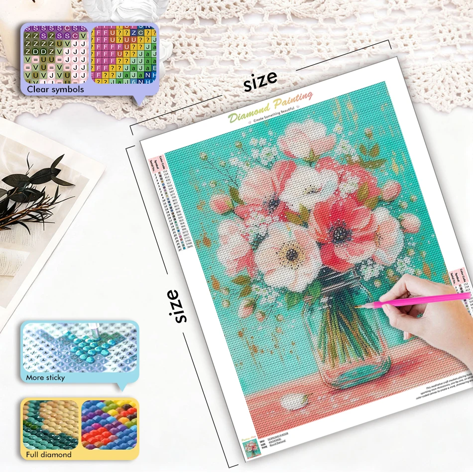 CHENISTORY 5D Diamond Painting Full Round Drill Diy Crafts Diamonds For Picture Crafts flowers Home Decor Picture Diamond Art 2
