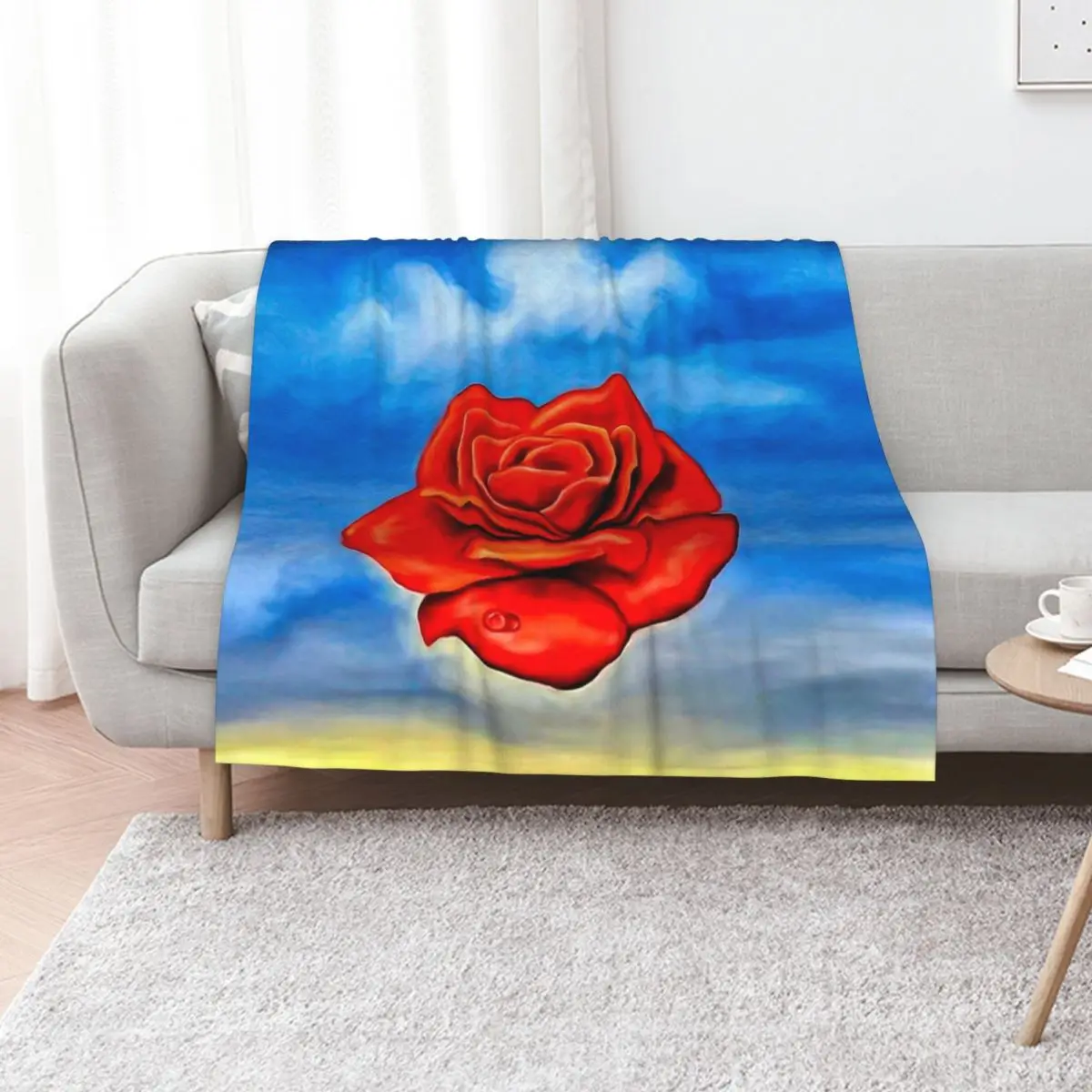 

The Meditative Rose-Salvador Dali Throw Blanket Luxury St Plaid Multi-Purpose Polar Blankets