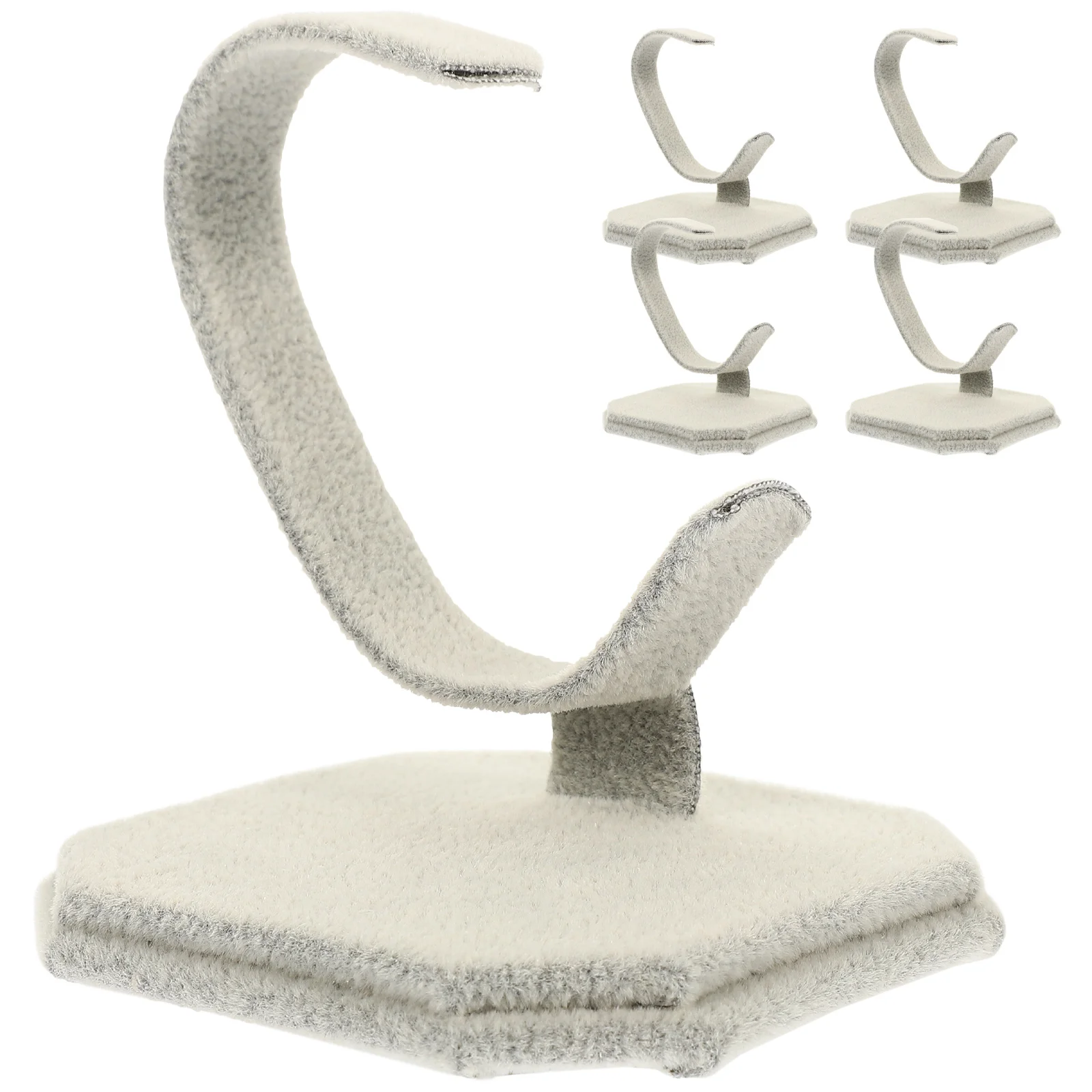 

5pcs Suede Stand Jewelry Display Bracelet Holder Desktop Storage Watch Holder For Showcase Rack Metal Organizer
