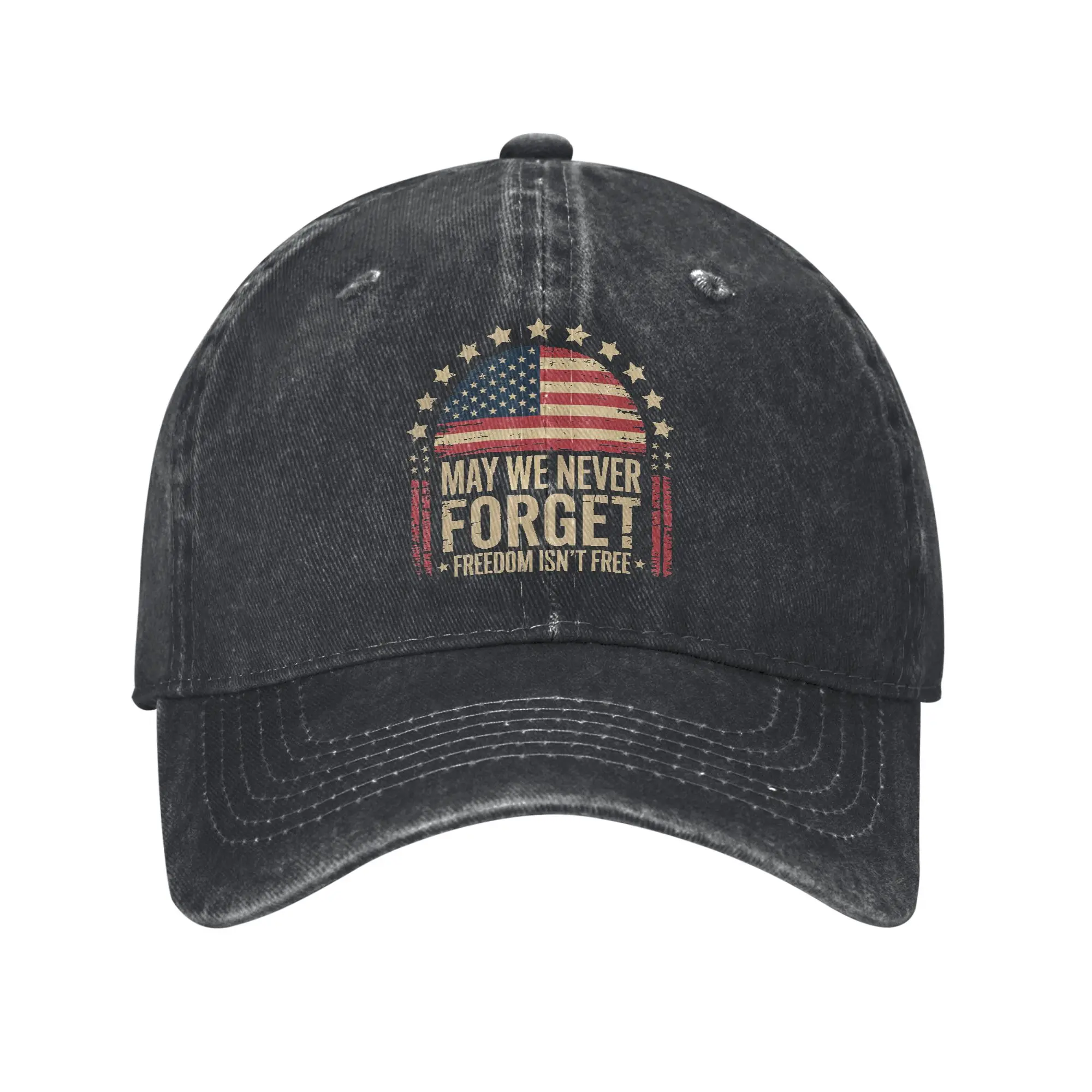 May We Never Forget Freedom Isn't Free Trucker Hat Outfits For Men Women Baseball Caps  Classic Wear Snapback Caps Adjustable