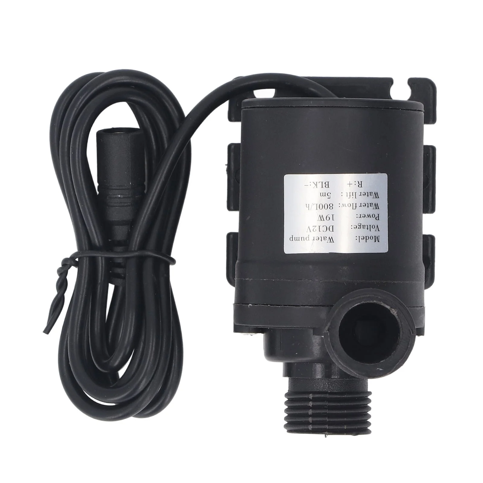 Submersible Pump 5M Lift 200GPH 800L/H Silent Water Pump for Fountain Hydroponics Pond Aquarium 20mm Inlet Outlet DC6‑12V