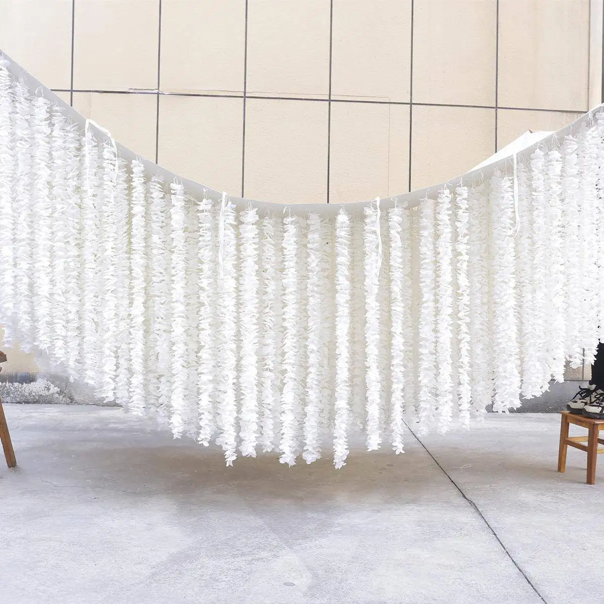 Purely hand-sewn, cloth bottom hanging orchid string flower wall ceiling decoration flower string wedding arrangement wedding fl