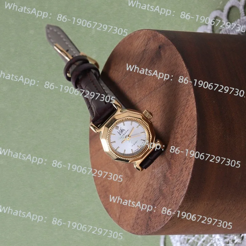 

1990s Shanghai Retro Gold-plated Original Small Dial Cowhide Strap Manual Mechanical Women's Watch Compact