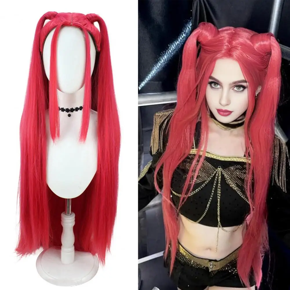 

2 шт., 120 см, женский парик для косплея, естественный вид, высокотемпературное волокно, пушистый, для вечеринки в честь Хэллоуина, длинный плетеный прямой синтетический парик