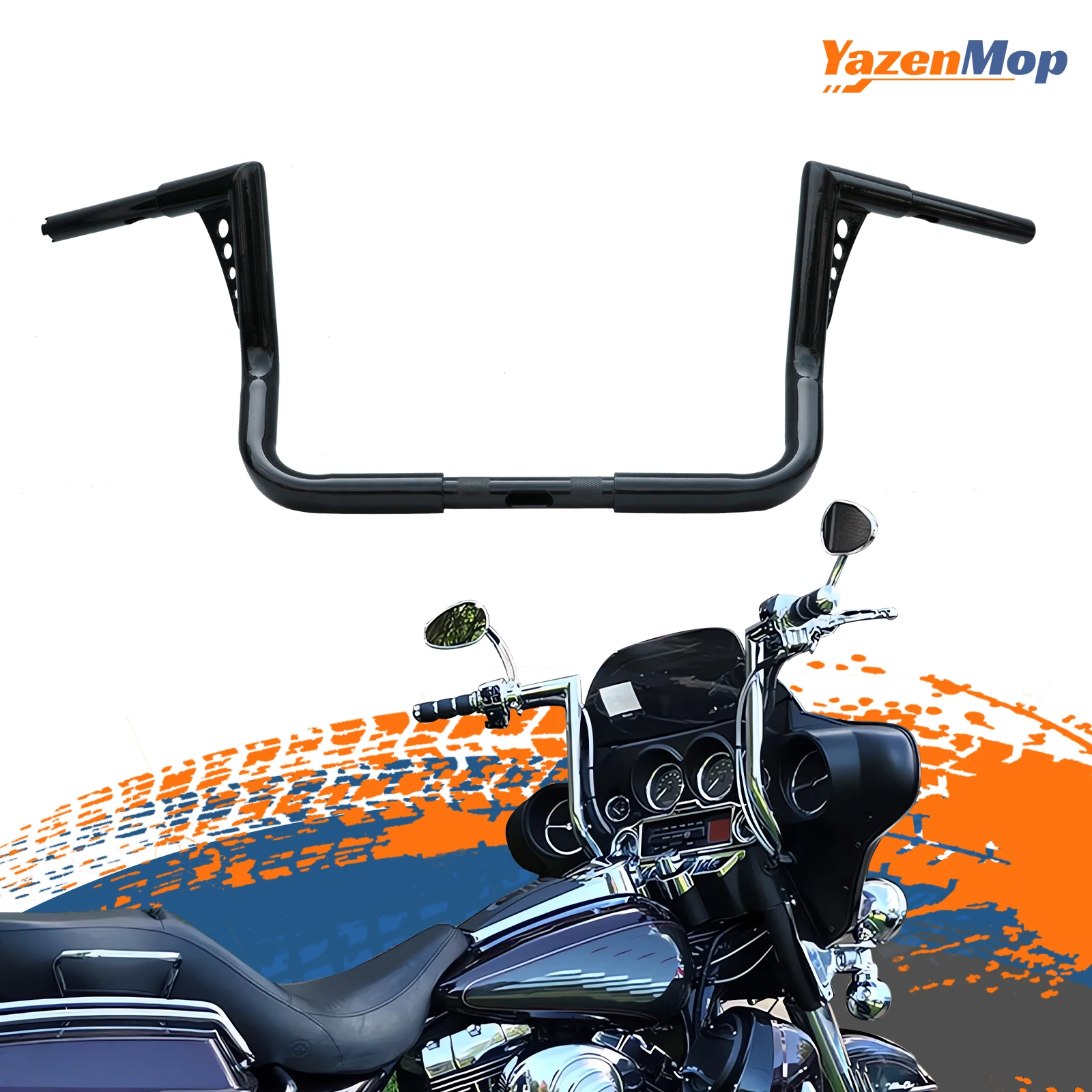 

Street Glide Handlebar Ape Hanger 1.25 inch Gloss Black for Harley Touring Street Electra Glide