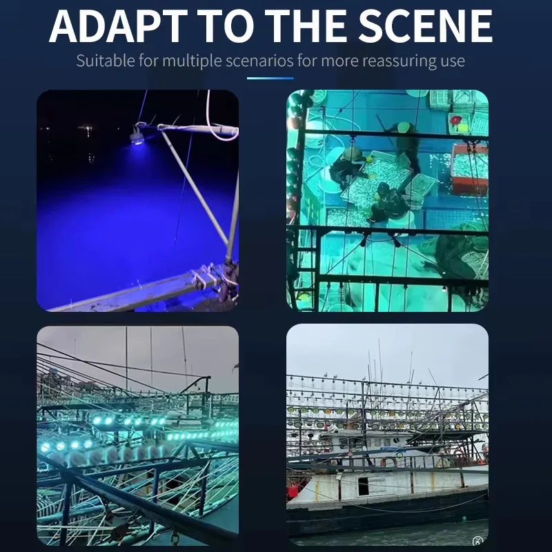 1000W e 1200W LED lula verde barco de pesca luz à prova d'água lâmpada de arco amarelo com iluminação azul para pesca noturna