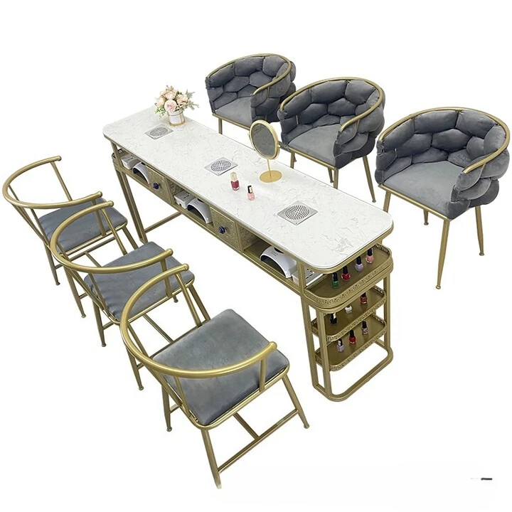 

Nail Art Table Marble Table and Chair Set with Vacuum Cleaner Nail Art 1m Single Package