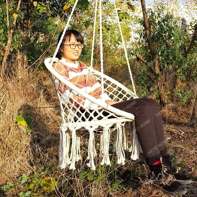 Round Swing Hammock Cadeira para Criança e Adulto, Exterior e Interior, Dormitório, Quarto Quintal, Única Cadeira de Segurança