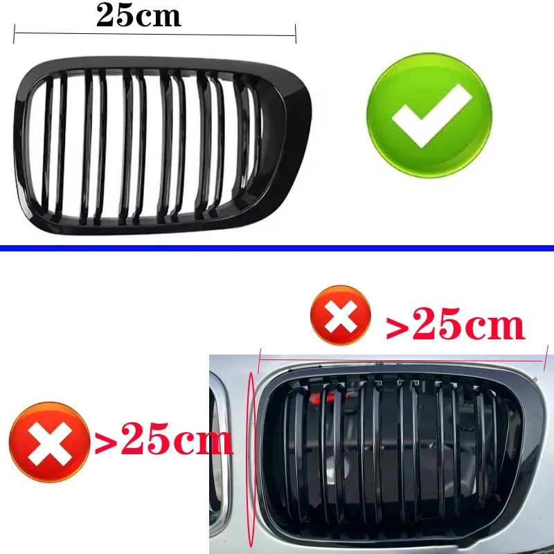 Car Front Bumper Kidney Grill GrilleRacing Grills Gloss Black Grilles For BMW 3 Series E46 4-Door 4D 4DR 1998-2001 Accessories