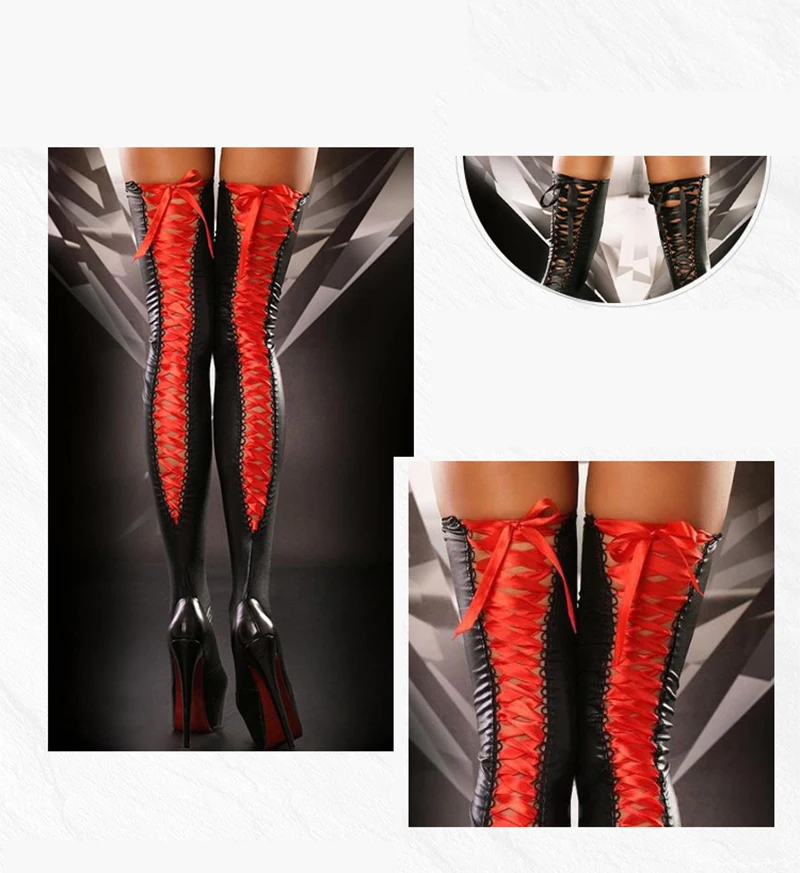 2026 Women's Fashion Sexy Nightclub Stage Sexy Matching Lace Bow Socks Lace Tight Personalized Socks