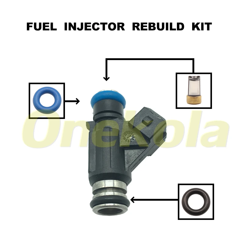 

Fuel Injector Service Repair Kit Filters Orings Seals Grommets for 02-06 Mercury 40HP-60HP Outboard 2-Stroke 25335288