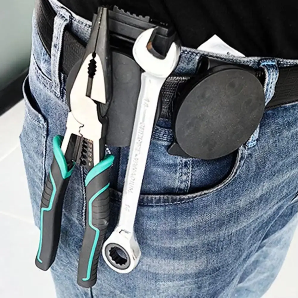 High Quality Non-Slip Tool Belt Clip Adjustable Metal Magnetic Tool Holder Detachable Quick Access Belt Buckle