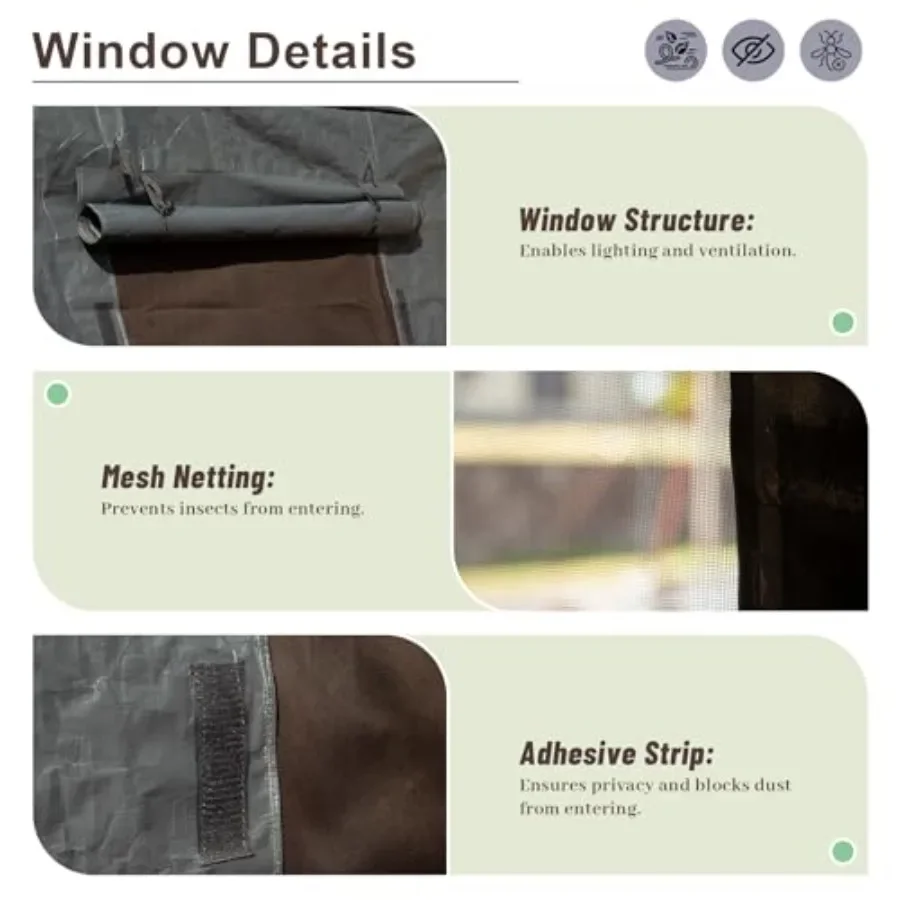 Domi 12' x20' Winter Gazebo Cover for Hardtop Gazebos, Universal Gazebo Cover with Sidewalls and Mesh Windows, All Season Water view 3