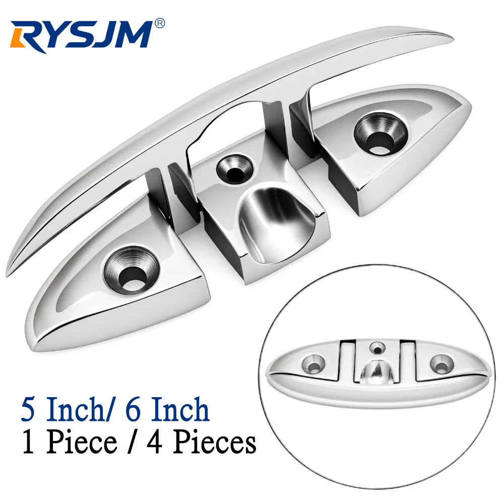 

Marine Grade Boat Folding Cleat Flip-up Dock Cleat 5inch 6inch 316 Stainless Steel Dock Deck Line Rope Mooring Cleat Boat Parts
