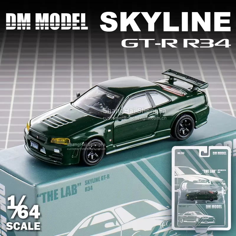 1:64 DCT DMMODEL Nissan Skyline GT-R R34 - gelegeerd gegoten model, JDM icoon verzamelbare auto cadeau