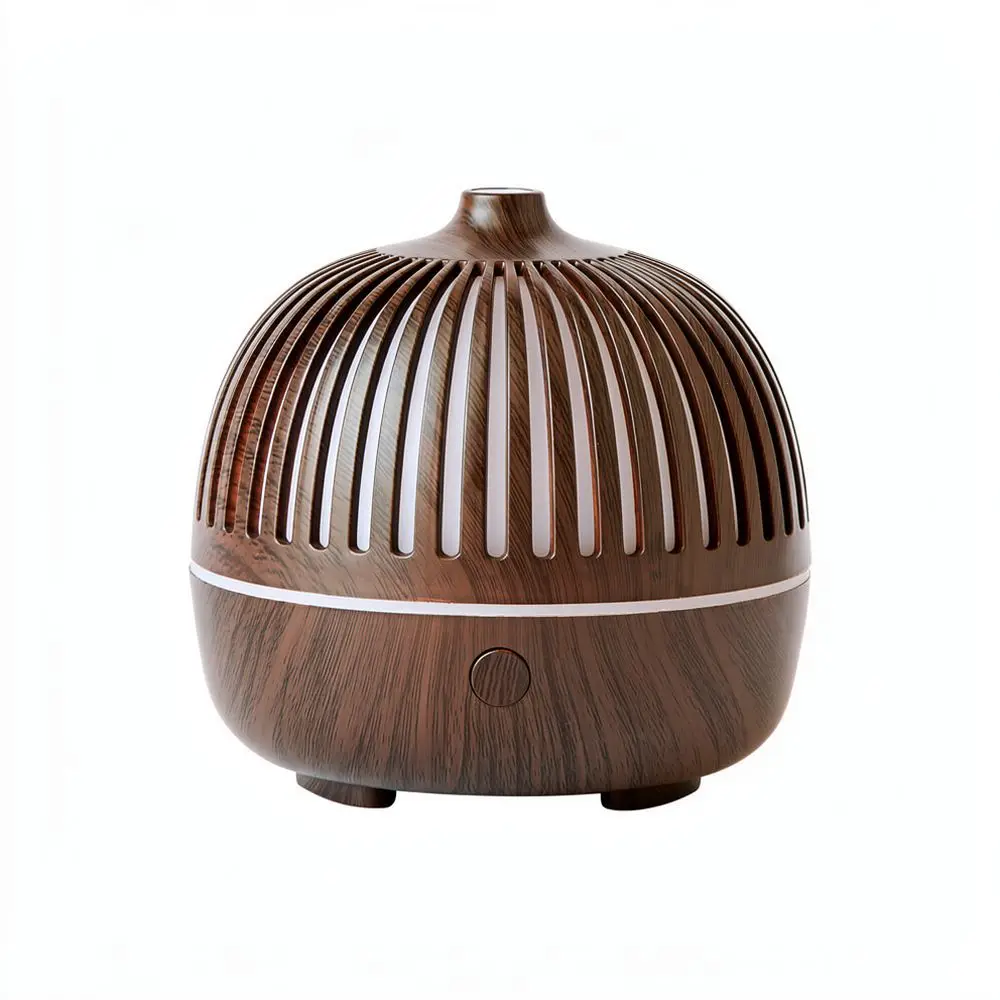 For OLAMAN Fireplace Style Humidifier Ultrasonic Aroma Diffuser Wood Grain Desktop Essential Oil Purifier Decor