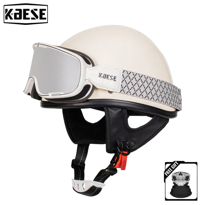 Casco medio con visera solar Para bicicleta, Scooter, ATV, UTV, Chopper, color blanco leche y plateado, Verano