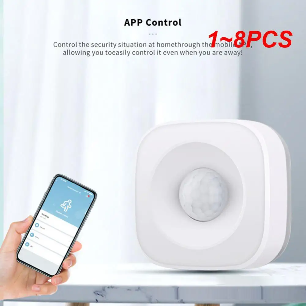 

1~8PCS Tuya WiFi Movement Motion Sensor PIR Detector Smart Life APP Home Alarm Security System Detect Human Body Work