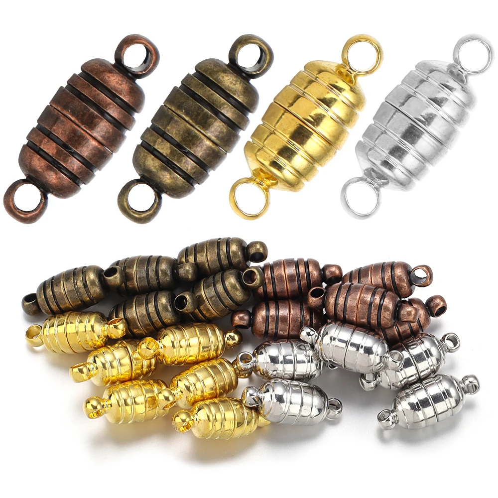 5sets/lot Copper Strong Magnetic Clasps Metal Round Magnetic Clasps Buckle Connector For DIY Jewelry Making Bracelet Necklace