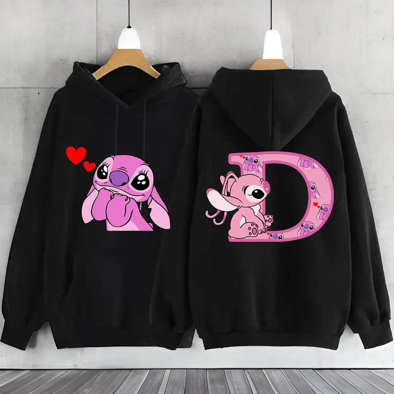 Women\'s Jackets Y2k Cute Kawaii Fashion Disney Lilo & Stitch Letter Print Hoodie 2024 Women\'s Winter Warm Jackets Coats Sale