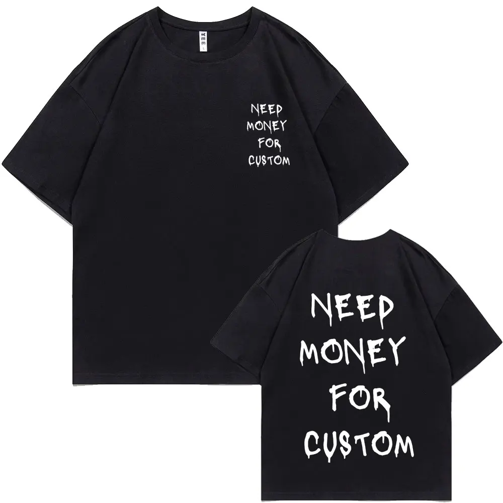 Camiseta Engraçada com Estampa Dupla Face Personalizada, Masculina, 100% Algodão, Manga Curta, Casual, Oversized, para Homens e Mulheres