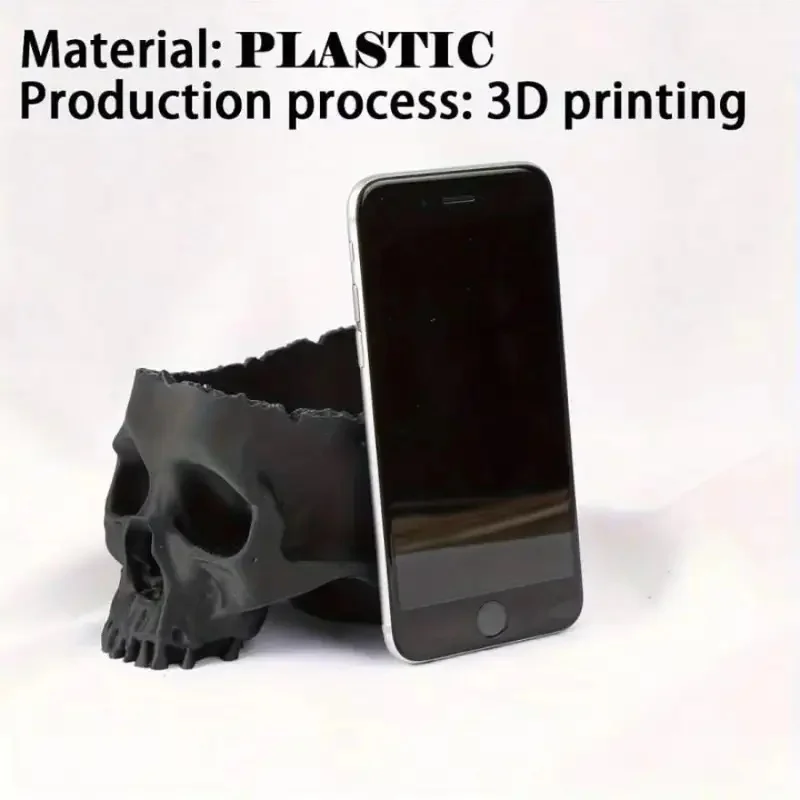 Halloween Skull Hanging Planter Gothic Style 3D Printed Plastic Lightweight Indoor Outdoor Flower Pot Decor