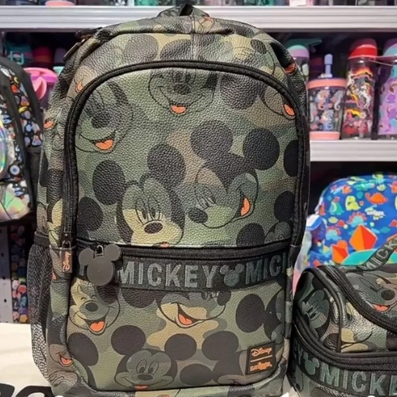 New Genuine Australian Smiggle Schoolbag Cute Army Green Mickey Student Children\'s Large Capacity Backpack Meal Bag Student Gift