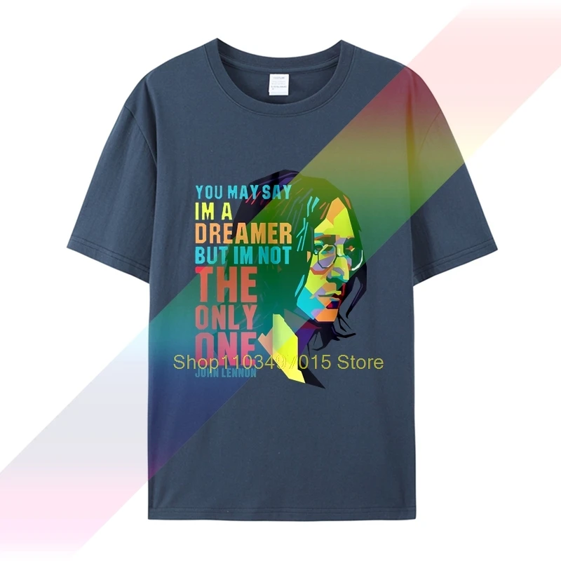 T-shirt da uomo in cotone 100% da donna T-shirt personalizzata Nckg da uomo John Lennon Imagine Teesi a maniche corte,