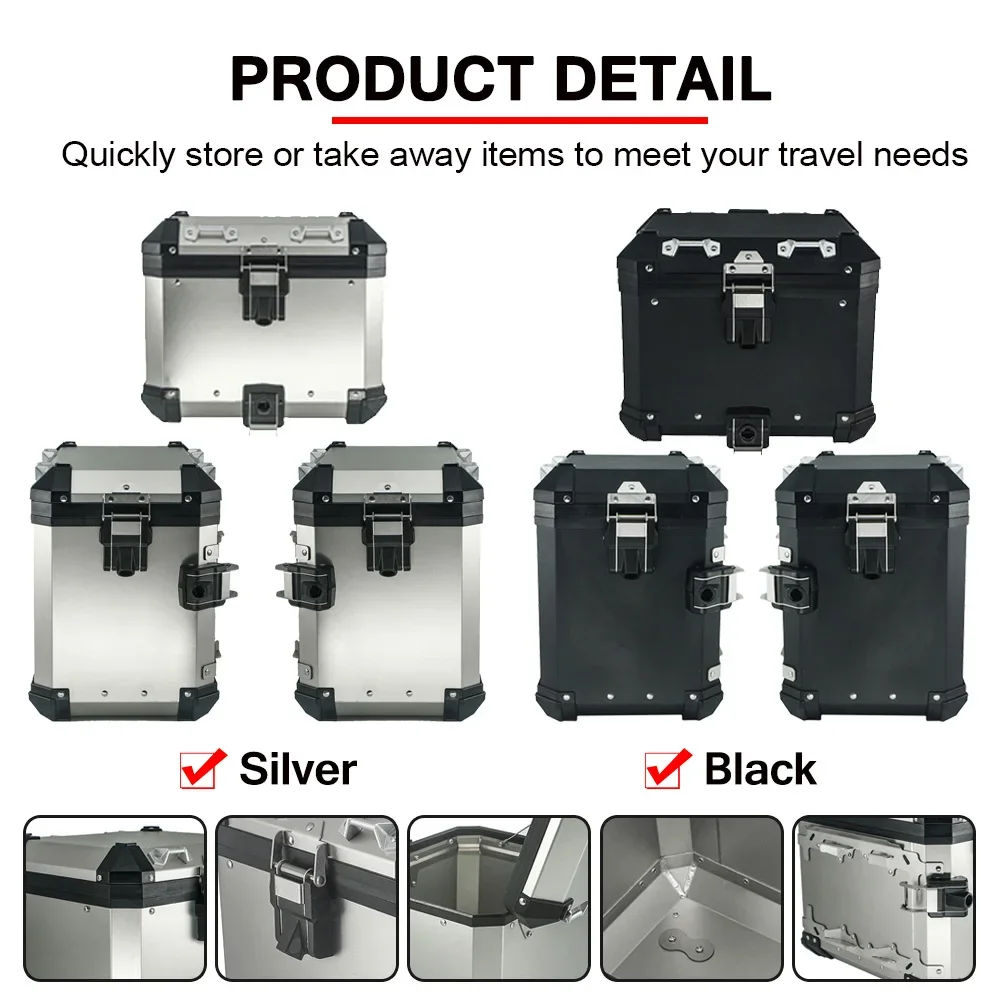 Motorcycle Aluminum Luggage Box Storage Top Case Pannier Side High Capacity Toolboxs For Honda CB400X CB500X 2019 2020 2021 2022