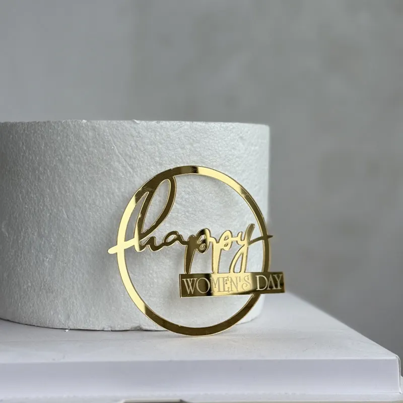 جديد كعكة عيد الأم السعيدة توبر الذهب عالية الجودة الاكريليك أمي حفلة عيد ميلاد كعكة توبر لعيد المرأة سعيدة لوازم الخبز