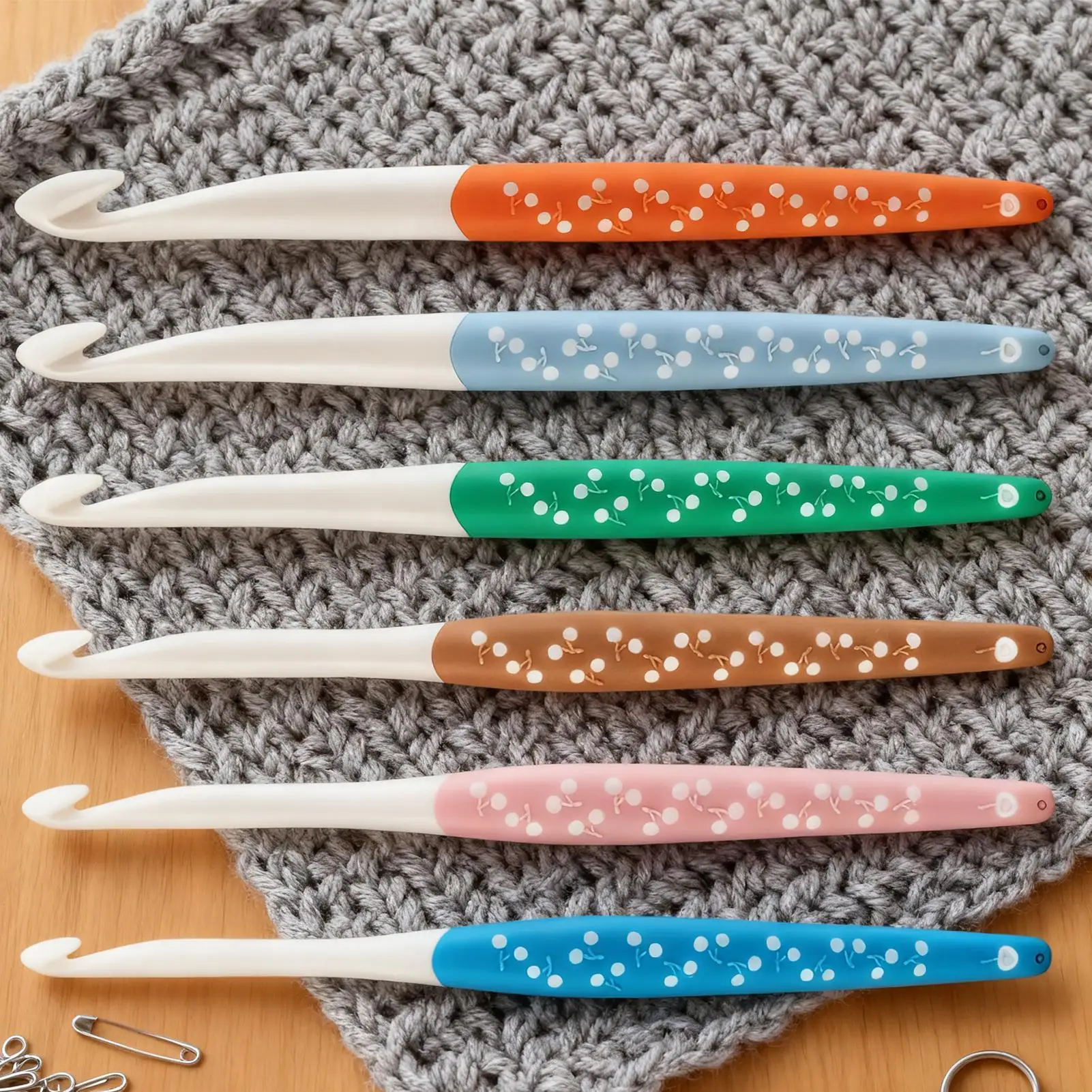 Haken voor haken Antislip grip Garen Kunst 6-delig Ergonomische haaknaalden voor jongens Meisjes Tieners Volwassenen Liefhebbers Moeder
