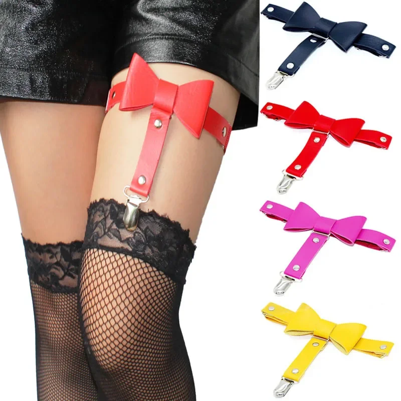 Street dance Night club Punk Rock and roll Sex appeal Individuality  Bow Cortex Garters Leg ring Anklet Anti-slip sock clips